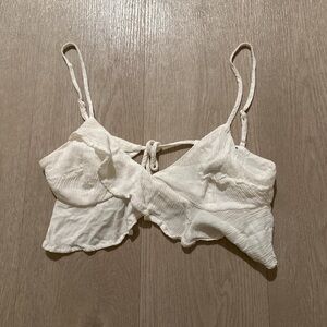 Garage White Crop Top